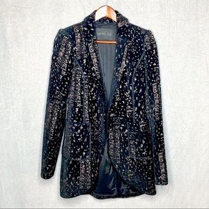 [ Rachel Zoe ] Longline Black and Gold Blazer Steampunk Victorian Edgy Modern